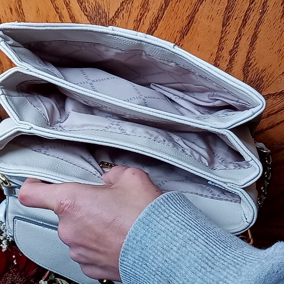 Steve madden white chain satchel crossbody handbag like new euc - Picture 2 of 8